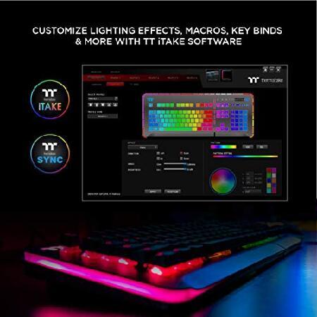 【入荷極小！新作】Thermaltake Level 20 RGB Mechanical Gaming Keyboard Cherry MX Speed Silver, 16.8M Color RGB, Alexa Voice Control ＆ Razer Chroma Sync Compatible, KB-L