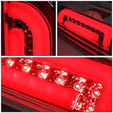 DNA Motoring TL-F15094-LED-RD3D-CH-CL ペア レッド 3D LED バー チューブ テールライト リアブレーキランプセット 交換用の画像
