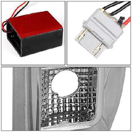 DNA Motoring TL-F15094-LED-RD3D-CH-CL ペア レッド 3D LED バー チューブ テールライト リアブレーキランプセット 交換用の画像