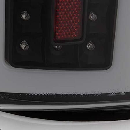 2007 2008 Dodge Ram 1500 2500/2009 3500 フルLEDチューブバー ブラック スモークテールライト ブレーキランプ 左右ペア。の画像