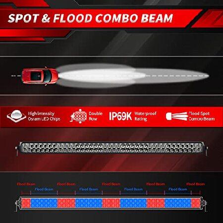 LED Light Bar 40 inch, 4WDKING Screwless Design Double Row Off Road Light Bar, IP69K Waterproof, Spot ＆ Flood Combo Work Light for Ford F150 Tacoma Jの画像
