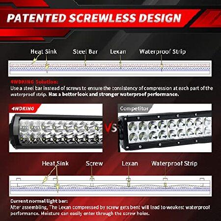 LED Light Bar 40 inch, 4WDKING Screwless Design Double Row Off Road Light Bar, IP69K Waterproof, Spot ＆ Flood Combo Work Light for Ford F150 Tacoma Jの画像