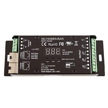 【正規品直輸入】 SIRS-E 4 Channel CV DMX Digital PWM Decoder for RGB ＆ RGBW LED Lighting 12-36V DC UL Recognized Controller 4x8A Dimmer SR-2102BEA-RJ45