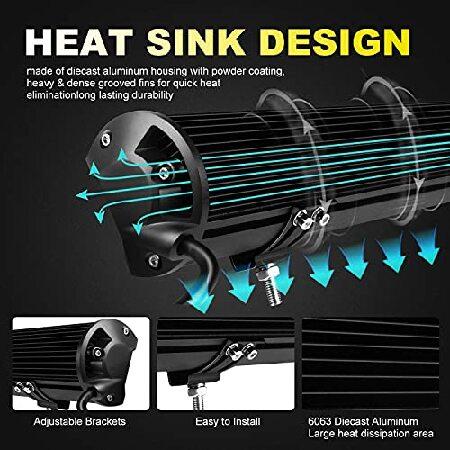TURBO SII 20 Inch LED Light Bar 288W Triple Row 28800LM Spot Flood Combo Offroad Driving Light 4P 4 Inch 60W Led Cube Lights W/3-leads Wiring Harnessの画像