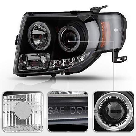 ACANII - For 2008-2012 Ford Escape LED Halo Black Housing Projector Headlights Headlamps, Driver ＆ Passenger Sideの画像