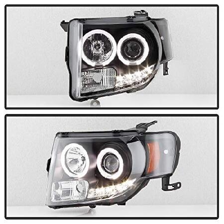 ACANII - For 2008-2012 Ford Escape LED Halo Black Housing Projector Headlights Headlamps, Driver ＆ Passenger Sideの画像