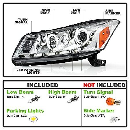 ACANII - For 2008-2012 Honda Accord Sedan LED DRL Halo Chrome