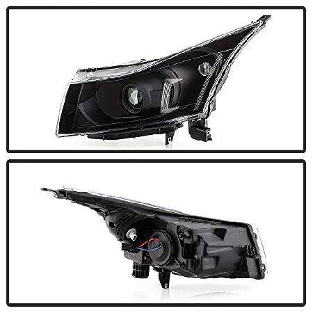 ACANII - For 2011-2015 Chevy Cruze Black Housing Projector Style Headlights Headlamps Assembly Driver ＆ Passenger Sideの画像