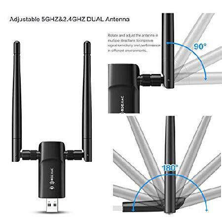 VIP価格★【ブランド登録なし】Wireless USB WiFi Adapter for PC - Nineplus 1200Mbps Dual 5Dbi Antennas 5G/2.4G WiFi Adapter for Desktop PC Laptop Windows11/10/8/8.1/7/Vista/XP, Wire