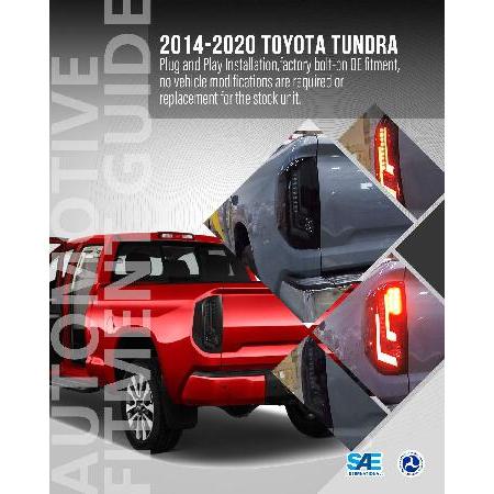 AUTOWIKI 2014-2020 トヨタ タンドラ DRL テールランプ ブラックハウジング スモークレンズ 2個_1