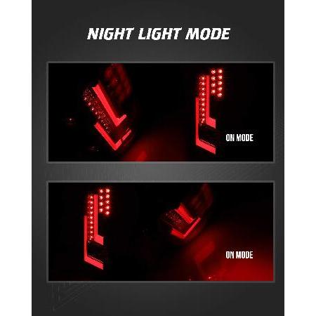 AUTOWIKI 2014-2020 トヨタ タンドラ DRL テールランプ ブラックハウジング スモークレンズ 2個_5