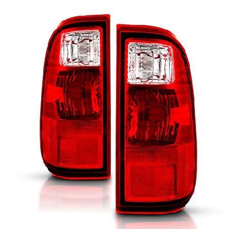 AmeriLite 2008-2016 フォード F250 F350 F450 / スーパーデューティ レッド クリア OE交換用ブレーキランプ テールライトセット - 運転席と助手席側の画像