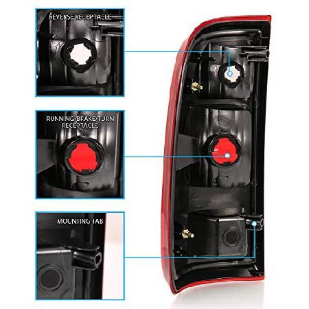 AmeriLite 2008-2016 フォード F250 F350 F450 / スーパーデューティ レッド クリア OE交換用ブレーキランプ テールライトセット - 運転席と助手席側の画像