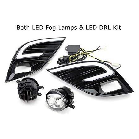 iJDMTOY JDM OEM仕様15W ハイパワーLEDフォグライトキット ホワイト/アンバースイッチバックLEDデイタイムランニングライトベゼル 2018-2020 トヨタ カムリ SE X_1