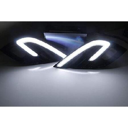 iJDMTOY JDM OEM仕様15W ハイパワーLEDフォグライトキット ホワイト/アンバースイッチバックLEDデイタイムランニングライトベゼル 2018-2020 トヨタ カムリ SE X_2