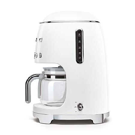 Smeg DCF02WHUK Drip Coffee Machine, Auto-Start Mode, Reuseable Filter, Digital Display, Anti-Drip System, Aroma Intensity Option, 1.4 Litre Tank, Whit｜rest｜03