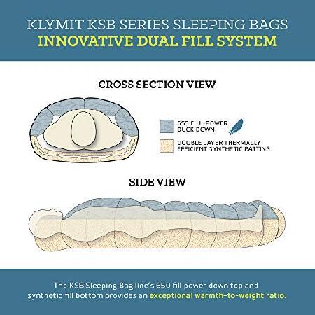 新品/正規品 Klymit KSB 20°F X-Large， Oversized Sleeping Bag， Great for Car Camping， Overland， and Backpacking