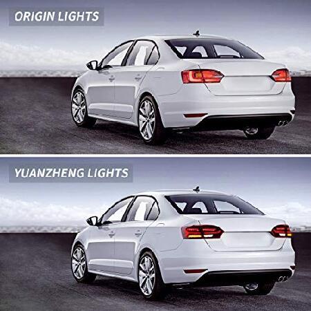 VLAND LED Smoked Tail Lights Compatible for [2012-2014 Volkswagen Jetta ＆ 2012-2015 Volkswagen Sagitar] Rear Lamps Assembly With Sequential Turn Signの画像