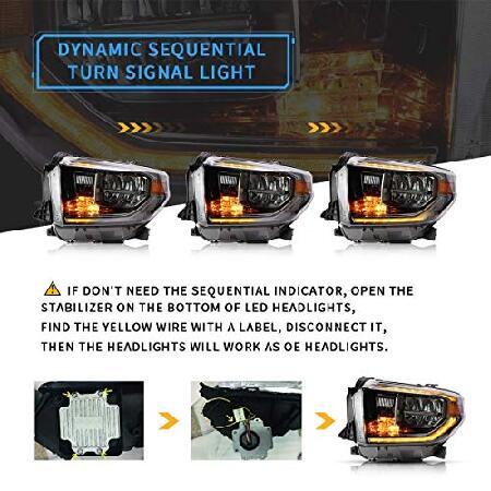 VLAND プロジェクター LED ヘッドライト トヨタ タンドラ 2014-2019対応 シーケンシャルウィンカー付き クロム 助手席＆運転席側_2