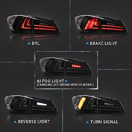 VLAND Led Tail lights Compatible with Base Sedan Lexus IS250 IS350 IS22d 2006-2012 ISF 4-Door 2008-2015(Not for IS250C Convertible 2-Door) Smoke/Tinteの画像