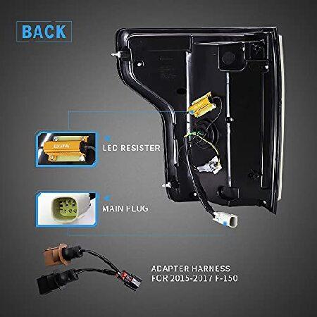 VLAND Led Tail lights Compatible with Ford F-150/ Raptor 2015-2019 Factory Halogen Pickup Truck w/Red Turn Signal (Not Fit a XLT/Lariat, Factory withの画像
