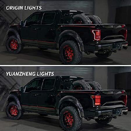 VLAND LED Tail Lights Compatible with [Ford F150 Pickup 2015-2020] With Red Turn Signals, Just fit the Halogen Factory lights, (Not Fit a BLIND Modelの画像