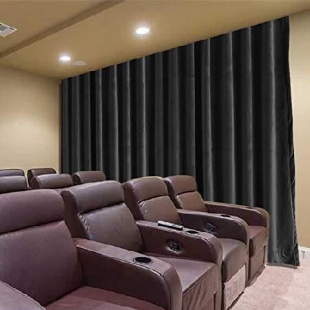 特別価格Frelement 映画シアターカーテン ブラックアウト ベルベット