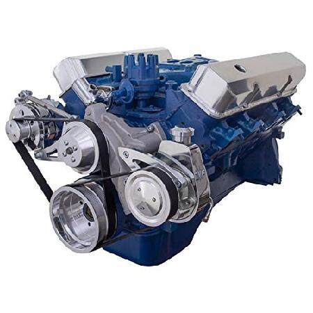 アウトレット High Flow Serpentine Kit Compatible with Ford FE Engines; 390 427 428 Power Steering and Alternator