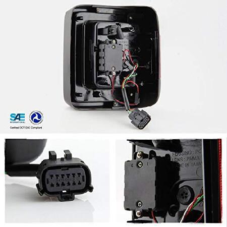 AKKON - Fits 2018-2022 Jeep Wrangler JL [Halogen Type] Circle Light Bar Sequential LED Chrome Tail Lamp Brake Lights Pairの画像