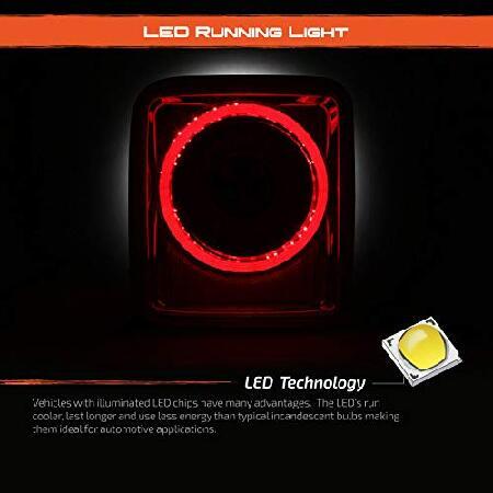 AKKON - Fits 2018-2022 Jeep Wrangler JL [Halogen Type] Circle Light Bar Sequential LED Chrome Tail Lamp Brake Lights Pairの画像