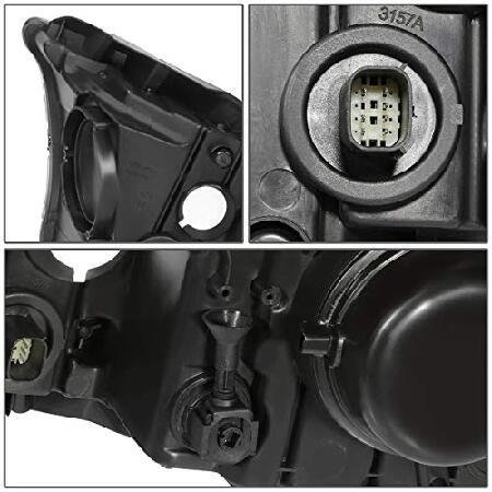DNA Motoring ブラック/アンバー HL-OH-DDUR14-BK-AM ペアファクトリースタイルプロジェクターヘッドライトランプ LEDサイドマーカー付きの画像