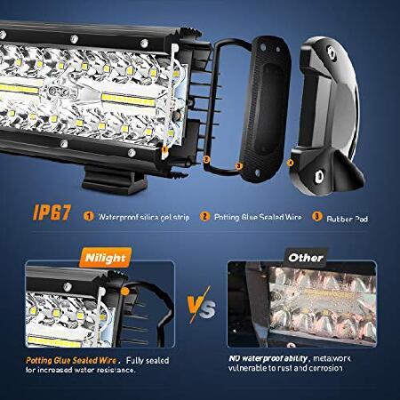 Nilight 18022C-B 6.5Inch 2PCS 6.5 Inch 120W Spot ＆ Flood Combo Bar Driving Waterproof Led Work Light Triple Rows Off-Road Truck Car ATV SUV Jeep Cabi_3