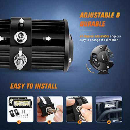 Nilight 18022C-B 6.5Inch 2PCS 6.5 Inch 120W Spot ＆ Flood Combo Bar Driving Waterproof Led Work Light Triple Rows Off-Road Truck Car ATV SUV Jeep Cabi_4