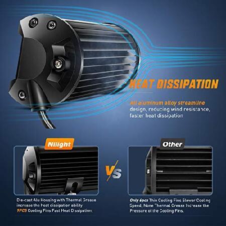 Nilight 18022C-B 6.5Inch 2PCS 6.5 Inch 120W Spot ＆ Flood Combo Bar Driving Waterproof Led Work Light Triple Rows Off-Road Truck Car ATV SUV Jeep Cabi_5