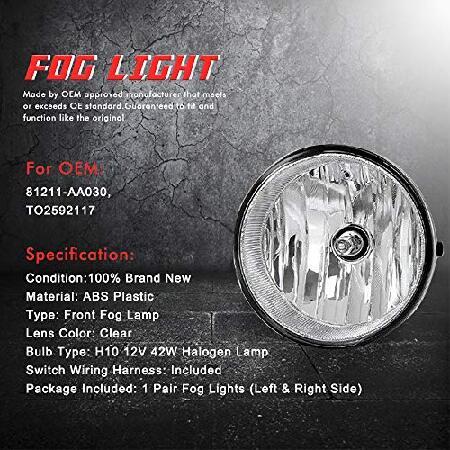 ドライビングフォグライトランプ交換品 2005-2011 トヨタ タコマ 2007-2012 トヨタ タンドラ 2004-2006 トヨタ ソララ H10 12V 42W ハロゲンバルブ ＆ 配線ハー_3