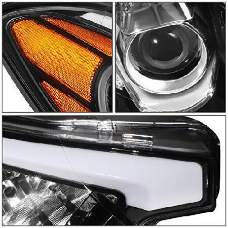 DNA MOTORING ブラック/アンバー OEM-HL-0119-R ファクトリースタイル 右側 プロジェクターヘッドライトランプアセンブリ 14-16 Kia Forte用の画像