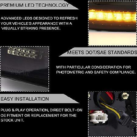 VLAND テールライトアセンブリ 2013 2014 2015 ホンダアコード テールランプアセンブリ シーケンシャルウィンカー、フルLED プラグアンドプレイ スモーク付きの画像