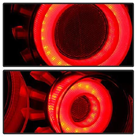 ACANII - 2008-2015 インフィニティ G37 / Q60 クーペ ブラック ハウジング 3D LED チューブ テールライト ブレーキランプ アセンブリ 左+右の画像