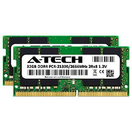 特注オーダー A-Tech 64GB (2x32GB) RAM Dell Inspiron 5490 5491 7790 オールインワン | DDR4 2666MHz SODIMM PC4-21300 260ピン ノンECC アンバッファードメモリアップグレ