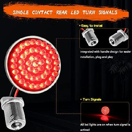 MotoParAcc 1157 Front 1156 Rear LED Turn Signals, 2 Inch Bullet 12V Motorcycle Blinker Running Lights for Harley Dyna, Road King, Sportster 1200, Iron_2