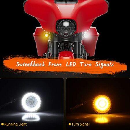 MotoParAcc 1157 Front 1156 Rear LED Turn Signals, 2 Inch Bullet 12V Motorcycle Blinker Running Lights for Harley Dyna, Road King, Sportster 1200, Iron_3