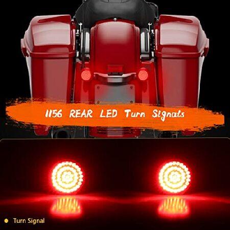 MotoParAcc 1157 Front 1156 Rear LED Turn Signals, 2 Inch Bullet 12V Motorcycle Blinker Running Lights for Harley Dyna, Road King, Sportster 1200, Iron_4