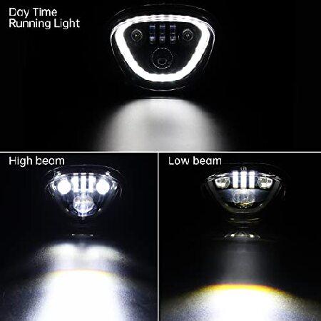 CPOWACE LEDヘッドライト M109R用 クリアレンズ LEDヘッドランプアセンブリ Halo DRL ハイ/ロービーム付き SUZUKI Boulevard M109R / M90対応の画像