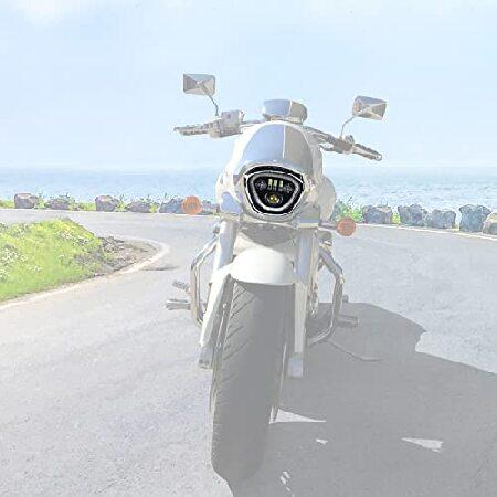 CPOWACE LEDヘッドライト M109R用 クリアレンズ LEDヘッドランプアセンブリ Halo DRL ハイ/ロービーム付き SUZUKI Boulevard M109R / M90対応の画像