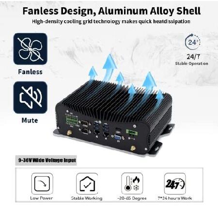 【正規販売店】 BASOARO Mini Complete PC with CPU Core i5 8250U Windows 10 Pro Mini PC， 32GB RAM 512GB SSD 2TB HDD， Gigabit Ethernet， 6 COM， 2 LAN， GPIO， 4K Dual Disp 【CE3128906845】(112772円)