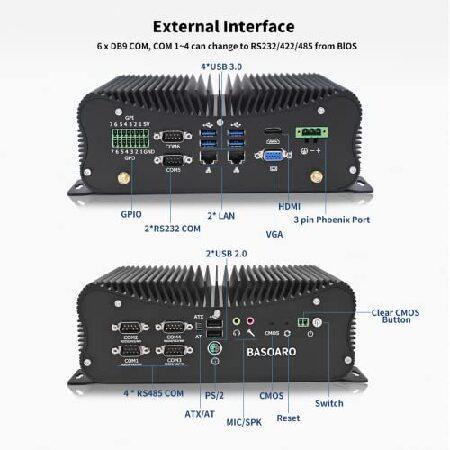 【正規販売店】 BASOARO Mini Complete PC with CPU Core i5 8250U Windows 10 Pro Mini PC， 32GB RAM 512GB SSD 2TB HDD， Gigabit Ethernet， 6 COM， 2 LAN， GPIO， 4K Dual Disp 【CE3128906845】(112772円)