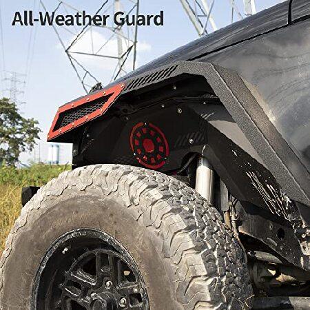 OEDRO フロントインナーフェンダーライナー 2007-2018 Jeep Wrangler JK ＆ JKU Unlimited対応 ボルトオンスタイルスチールフェンダーフレア_1
