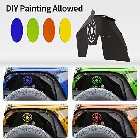 OEDRO フロントインナーフェンダーライナー 2007-2018 Jeep Wrangler JK ＆ JKU Unlimited対応 ボルトオンスタイルスチールフェンダーフレア_3