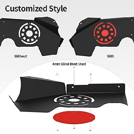 OEDRO フロントインナーフェンダーライナー 2007-2018 Jeep Wrangler JK ＆ JKU Unlimited対応 ボルトオンスタイルスチールフェンダーフレア_5