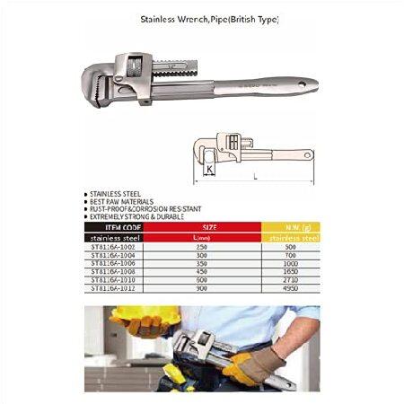 WEDO Stainless Steel Pipe Wrench, Straight Pipe Wrench, Adjustable Plumbing  Wrench Spanner, Anti-corrosion, Polished Surface, Durable, British Type,  350mm, 14" Length: Buy Online at Best Price in UAE - Amazon.ae WEDO Stainless Steel Pipe Wrench, Straight Pipe Wrench, Adjustable Plumbing Wrench Spanner, Anti-corrosion, Polished Surface, Rust-Proof, Durable, Bri